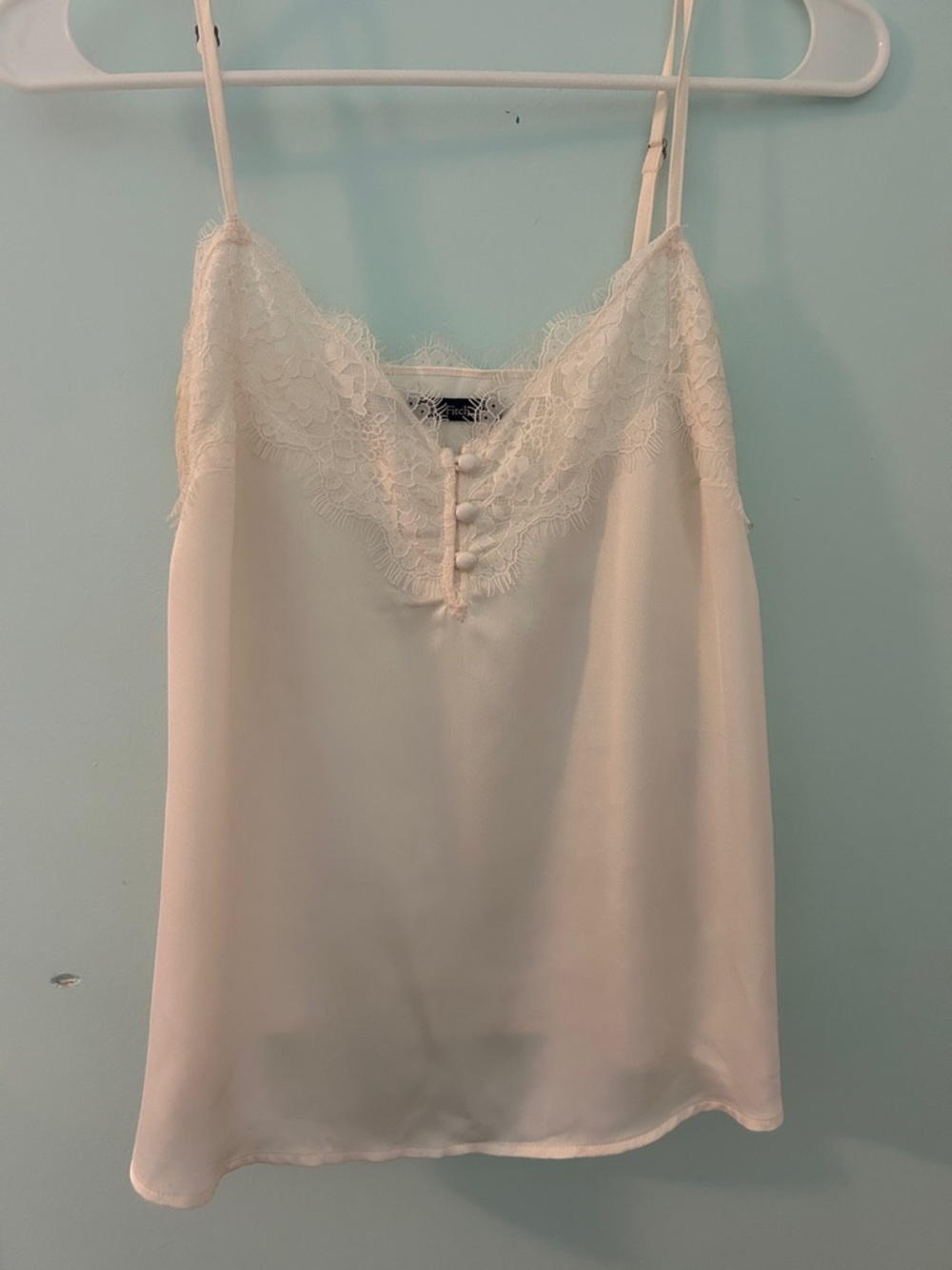 Abercrombie & Fitch Ivory Lace-Trim Satin Cami